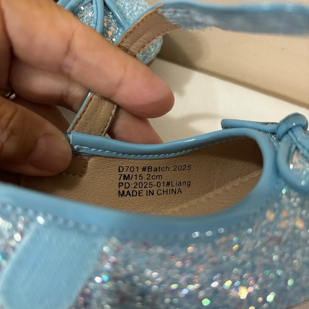Otter momo sparkle Charming Blue Glitter Kids Dress Shoes